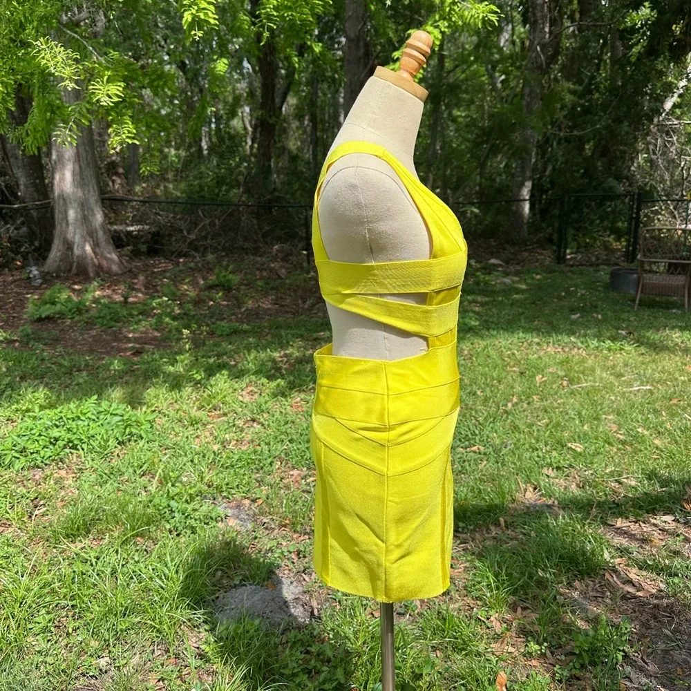 Bandage Dress Yellow XS - Picture 4 of 5